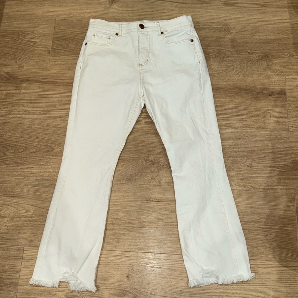 Ann Taylor High Waisted Flare Crop Jeans Size 4